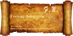 Forray Margitta névjegykártya